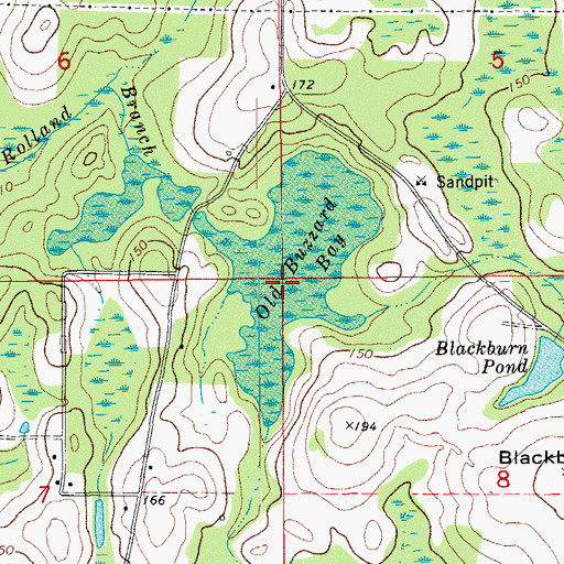 Topographic Map of Old Buzzard Bay, FL