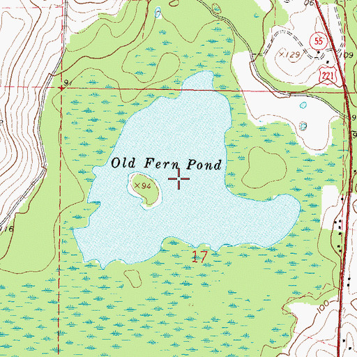 Topographic Map of Old Fern Pond, FL