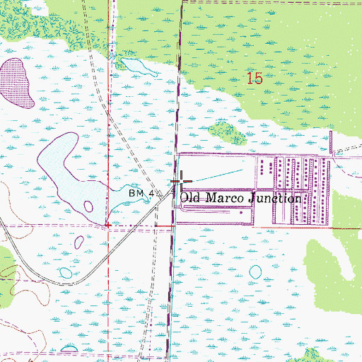 Topographic Map of Old Marco Junction, FL