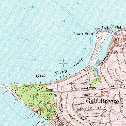 Topographic Map of Old Navy Cove, FL