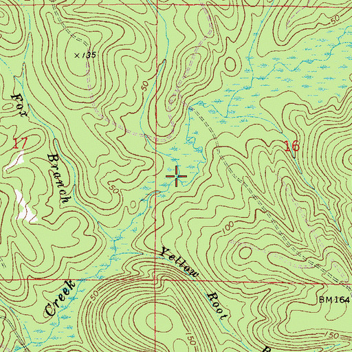 Topographic Map of Old Peg Branch, FL
