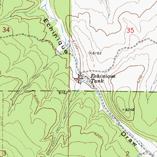 Topographic Map of Echinique Tank, AZ