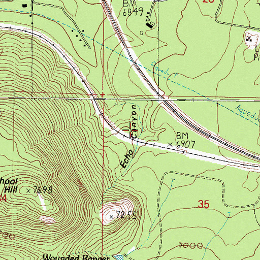Topographic Map of Echo Canyon, AZ