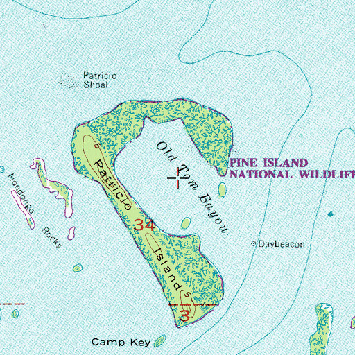 Topographic Map of Old Tom Bayou, FL