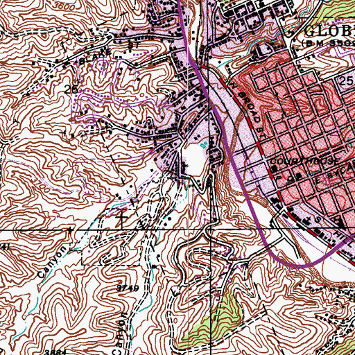 Topographic Map of Echo Canyon, AZ