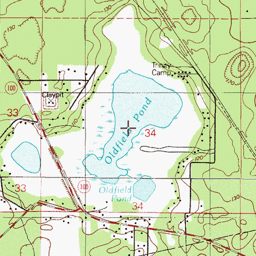 Topographic Map of Oldfield Pond, FL