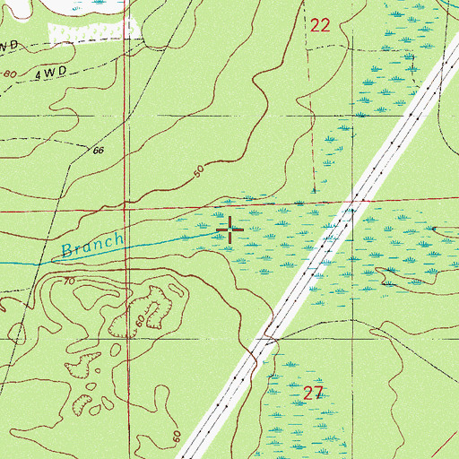 Topographic Map of Oldtown Branch, FL