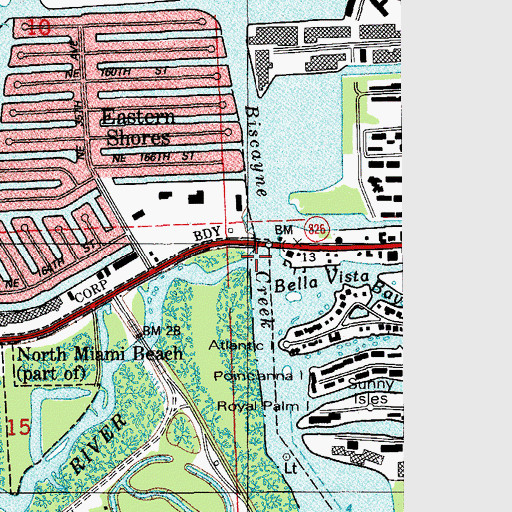 Topographic Map of Oleta River, FL
