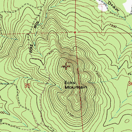 Topographic Map of Ecks Mountain, AZ