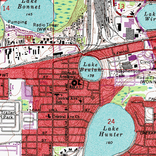 Topographic Map of Olive Saint Academy, FL