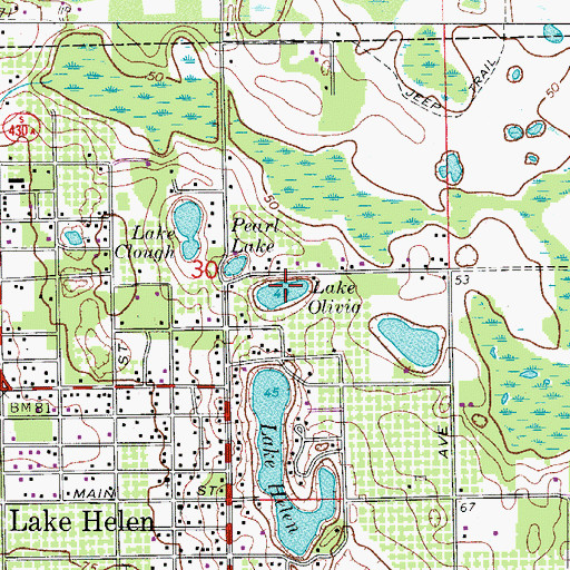 Topographic Map of Lake Olivia, FL