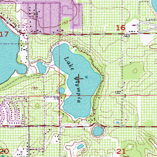 Topographic Map of Lake Olympia, FL
