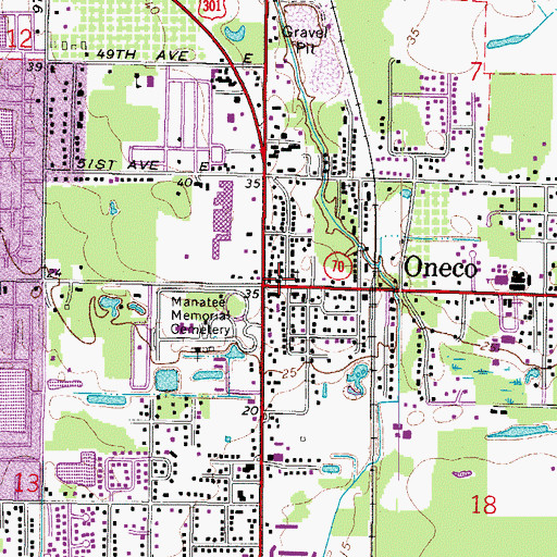 Topographic Map of Oneco, FL