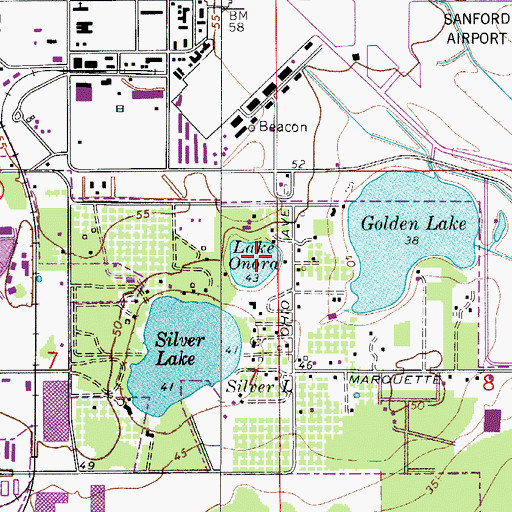 Topographic Map of Lake Onora, FL