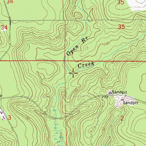 Topographic Map of Open Branch, FL