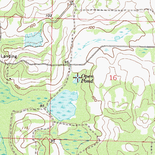 Topographic Map of Open Pond, FL