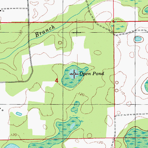Topographic Map of Open Pond, FL