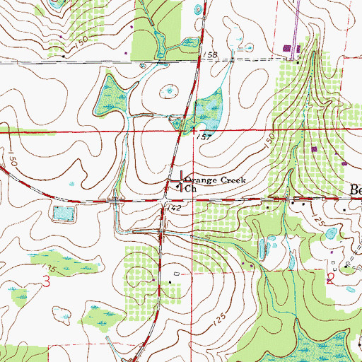 Topographic Map of Orange Creek Church, FL