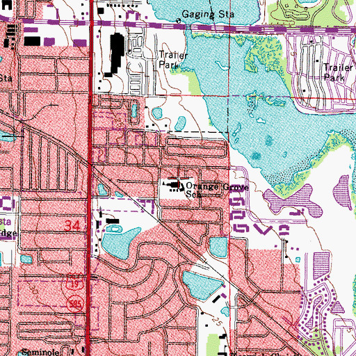 Topographic Map of Orange Grove Elementary School, FL