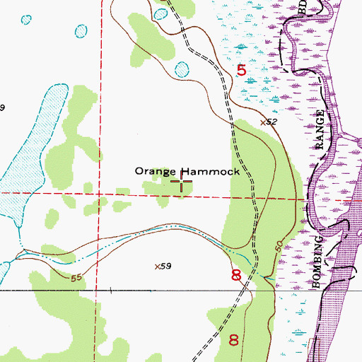 Topographic Map of Orange Hammock, FL