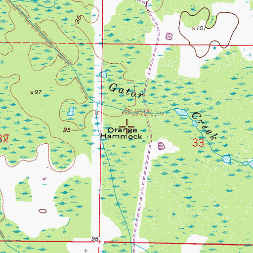 Topographic Map of Orange Hammock, FL