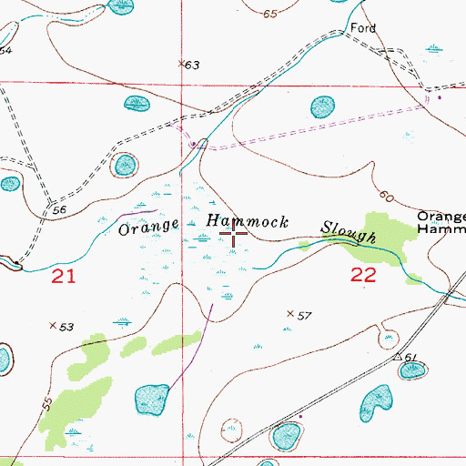 Topographic Map of Orange Hammock Slough, FL