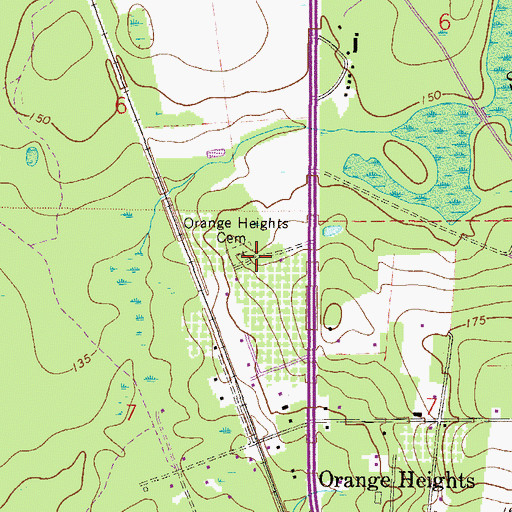 Topographic Map of Saluda Cemetery, FL