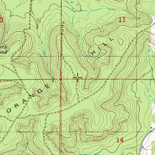 Topographic Map of Orange Hill, FL