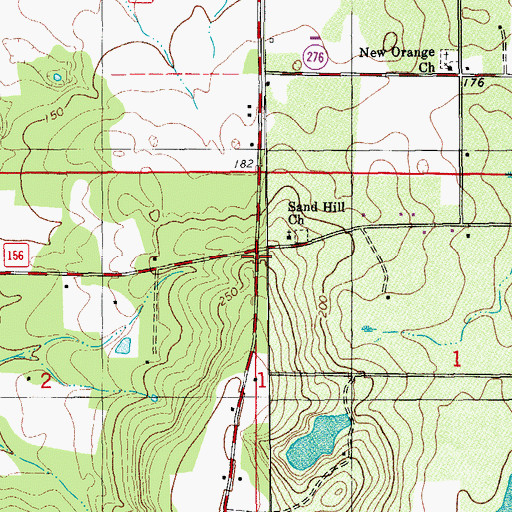 Topographic Map of Orange Hill Corners, FL