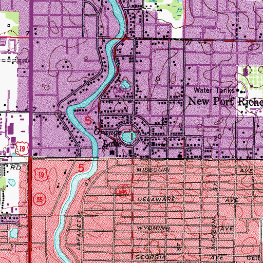 Topographic Map of Orange Lake, FL