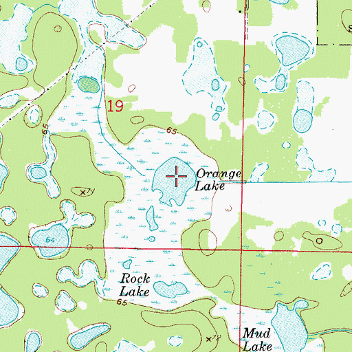 Topographic Map of Orange Lake, FL