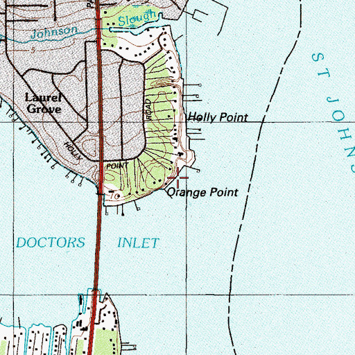Topographic Map of Orange Point, FL