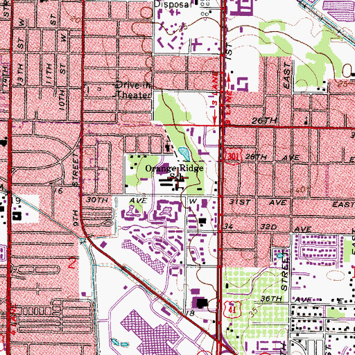 Topographic Map of Orange Ridge - Bullock Elementary School, FL