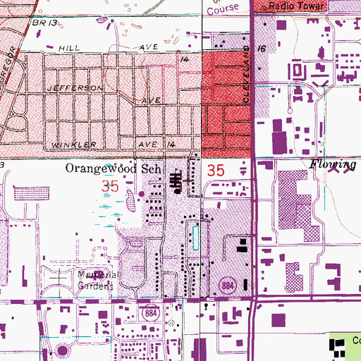 Topographic Map of Orangewood Elementary School, FL