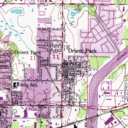 Topographic Map of Orient Park, FL