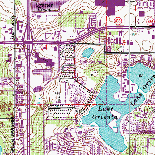Topographic Map of Orienta Gardens, FL