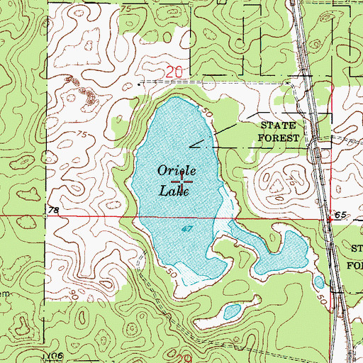 Topographic Map of Oriole Lake, FL