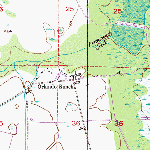 Topographic Map of Orlando Ranch, FL