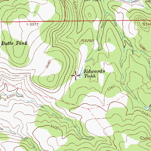 Topographic Map of Edwards Tank, AZ