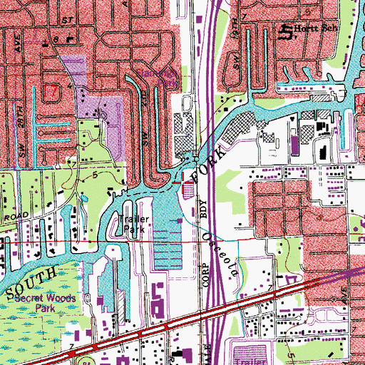Topographic Map of Osceola Creek, FL