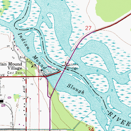 Topographic Map of Osteen Bridge, FL