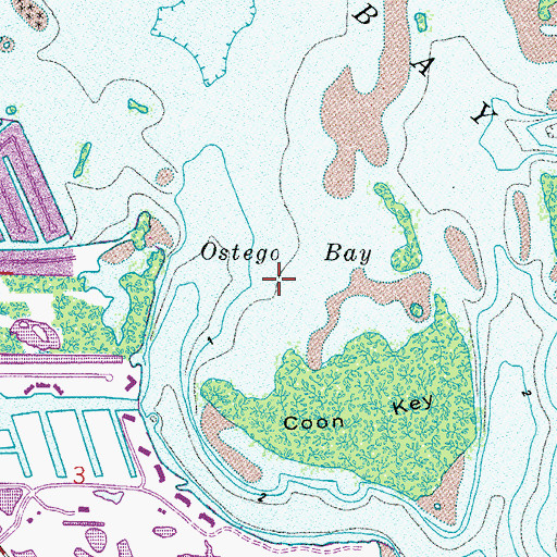 Topographic Map of Ostego Bay, FL
