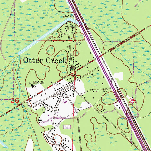 Topographic Map of Otter Creek, FL