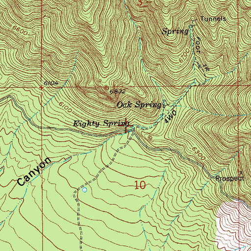 Topographic Map of Eighty Spring, AZ