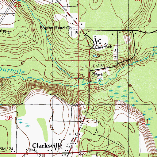 Topographic Map of Otter Creek, FL