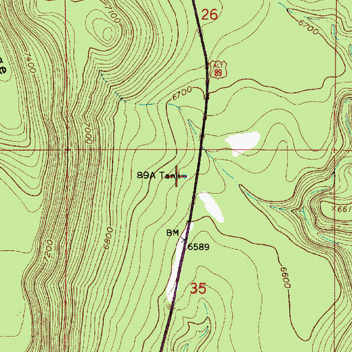 Topographic Map of Eightynine A Tank, AZ