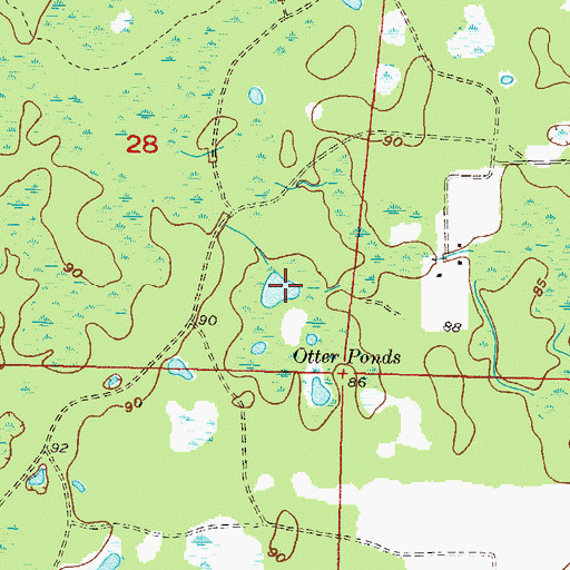 Topographic Map of Otter Ponds, FL