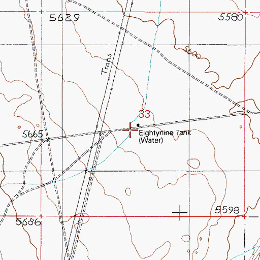 Topographic Map of Eightynine Tank, AZ