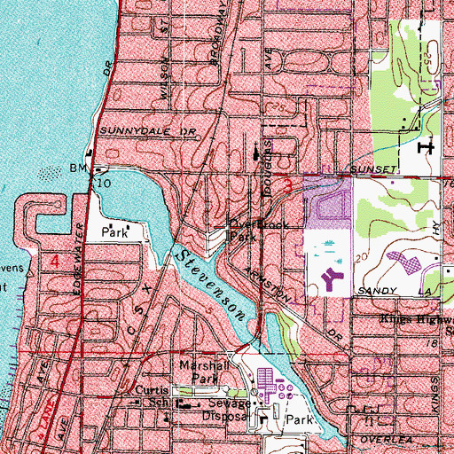 Topographic Map of Overbrook Park, FL