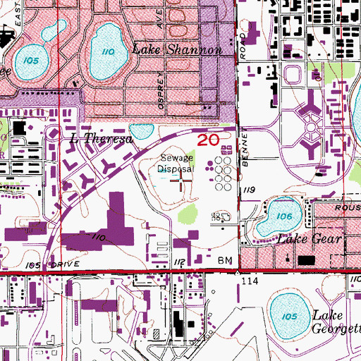 Topographic Map of Lake Overstreet, FL